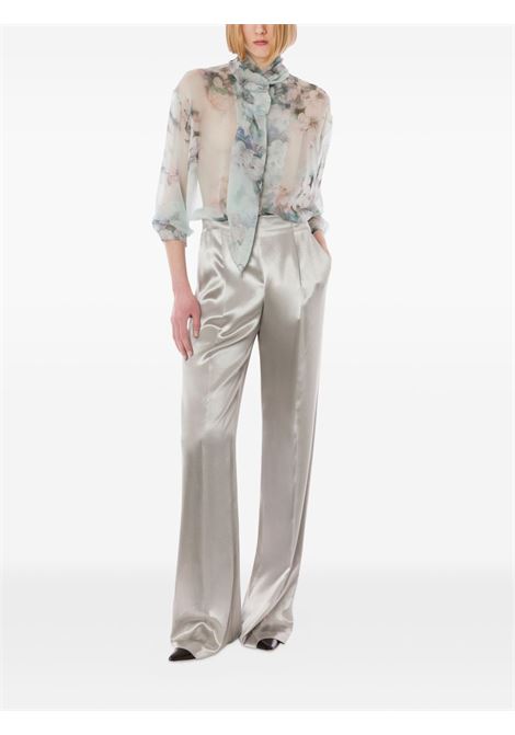 Pantaloni a vita alta in raso in grigio Alberta ferretti - donna ALBERTA FERRETTI | 030966270483